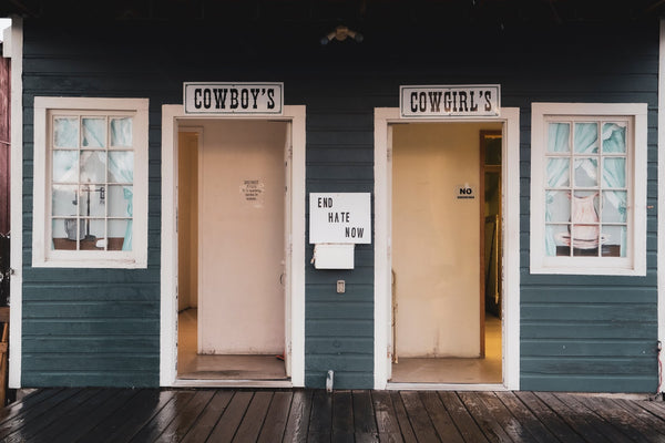 Cowboys and cowgirls country public bathrooms restaurant