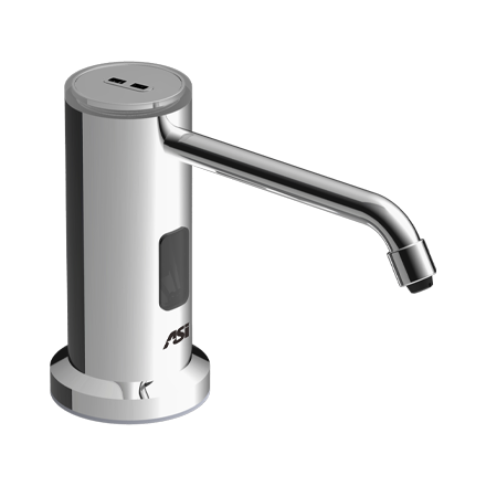 ASI-0338 - Auto TOP FILL Soap Dispenser - Liquid - AC - Bright Stainless Steel - 50.7 oz. - Vanity Mounted - NEW