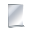 ASI 0625-1830 - Mirror - Stainless Steel, Chan-Lok Frame w/ Shelf - Plate Glass - 18"W X 30"H