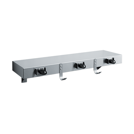 Utility shelf with discount hooks