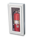 JL Industries - 1027F10 - Academy Series Aluminum Cabinet with Full Clear Acrylic Window & 3" Rolled Trim, Semi-Recessed, 6" Depth