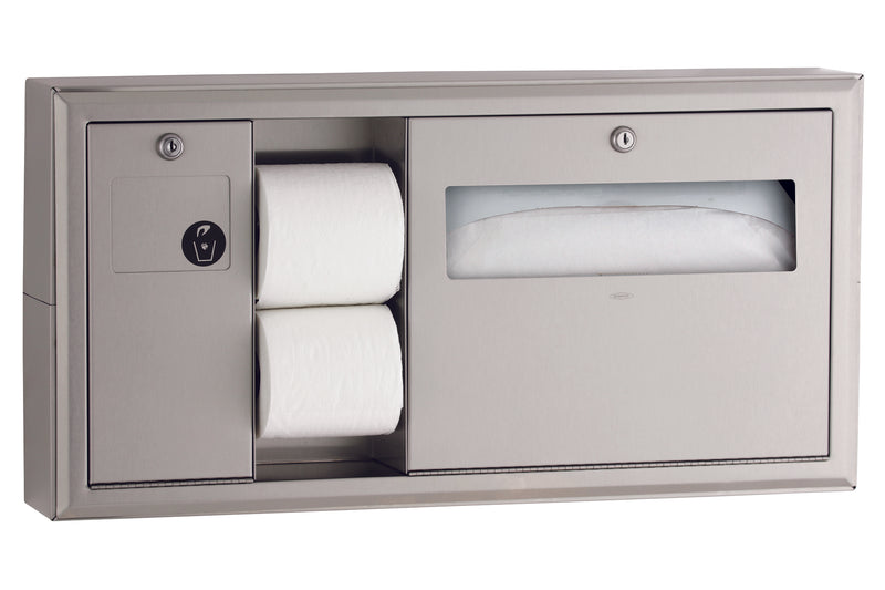Bobrick B-30919 - ClassicSeries® Surface-Mounted Toilet Tissue, Seat-Cover Dispenser and Waste Disposal