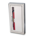 JL Industries - 1037V10FX2 - Cosmopolitan Series Stainless Steel Fire-Rated Cabinet with Vertical Acrylic Window & 3" Rolled Trim, Semi-Recessed 6" Depth