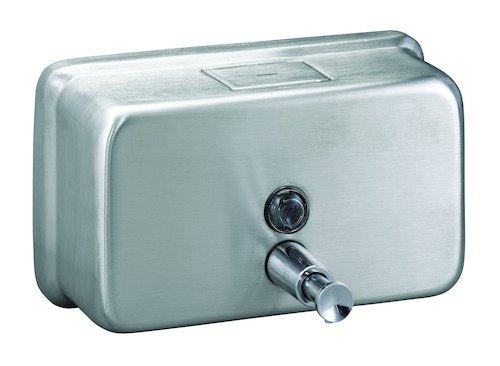 Bradley 6542-000000 - Wall Mounted Horizontal Liquid Soap Dispenser, 40 oz - Satin Finish