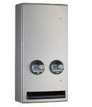 Bobrick B-47069C - ConturaSeries® Surface-Mounted Napkin / Tampon Vendor, Free Vend | Choice Builder Solutions