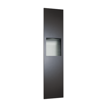 ASI-6467-41 - Piatto™ Completely Recessed Paper Towel Dispenser & Waste Receptacle - Matte Black Phenolic Door