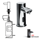 ASI-0394-1A-41 - EZ Fill™ - Individual, STAND-ALONE FOAM Soap Dispenser w/ 1 L Bottle - (Battery 6 D Cell - Not Included) - MATTE BLACK