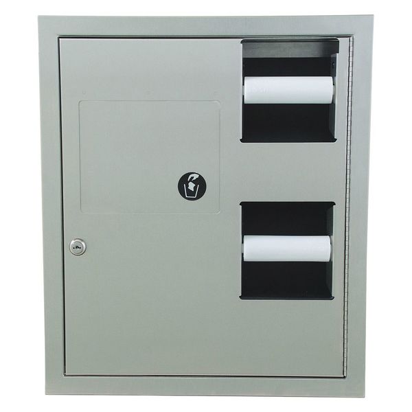 Bradley 5942-000000 - 1-Stall Paper Dispenser, Napkin Disposal, Recessed