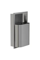 Bradley Elvari Waste Receptacles 3B1-003400 , Recessed, 8 gallon- Stainless Satin