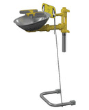 Bradley S19224Y - Halo Eye-Face Wash, Stainless Steel Bowl, Hand/Foot Operated Wall Mount