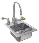Bradley S19-515T - Deck-Mount Swing-Activated Faucet/Eyewash Unit, Tempered Faucet, 180 Degree Gooseneck Faucet