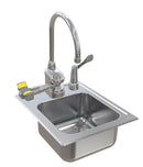 Bradley S19-515T - Deck-Mount Swing-Activated Faucet/Eyewash Unit, Tempered Faucet, 180 Degree Gooseneck Faucet