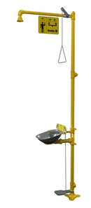 Bradley S19314LL - Halo Eyewash, Plastic Showerhead, Stainless Steel Bowl, Hand/ Foot Operated