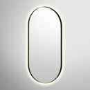 Bobrick B-104 2448 Pill Shaped Backlit LED Mirror, Matte Black 24x48