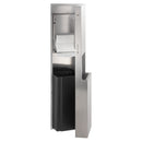 Bobrick B-9944 Semi-Recessed Paper Towel Dispenser and Waste Receptacle, Satin Finish, 8.5-Gallon Waste