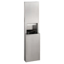 Bobrick B-9944 Semi-Recessed Paper Towel Dispenser and Waste Receptacle, Satin Finish, 8.5-Gallon Waste