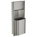 Bradley Elvari Paper Towel Dispenser/Waste Receptacle 2B5-003400-BS, Recessed Mount 10 gal, Small-Brushed Satin