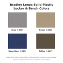 Bradley Lenox locker and bench color chart