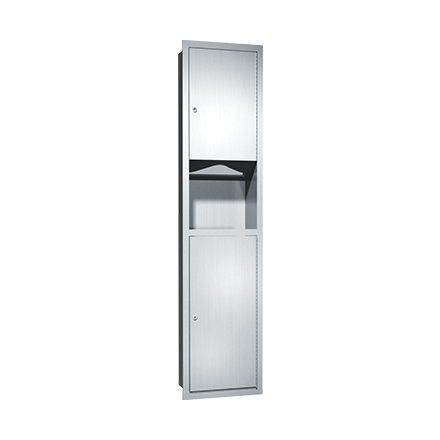 ASI 0467 - Traditional™ - Paper Towel Dispenser & Waste Receptacle - Multi, C-fold - 7 gal. - Recessed