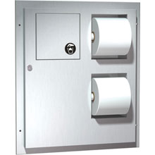 ASI-04813-HC - Toilet Tissue Dispenser & Sanitary Napkin Disposal - Dual Access, for Handicapped - Partition Mounted