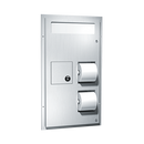 ASI-0481 - Toilet Seat Cover & Toilet Tissue Dispenser - Dual Access - Partition Mounted