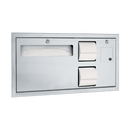 ASI-0487-R Toilet Seat Cover & Toilet Tissue Dispenser with Sanitary Napkin Disposal - Horizontal, ADA - Recessed
