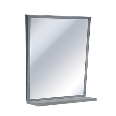 ASI 0537-1836 - Mirror w/ Shelf - Fixed Tilt, Stainless Steel Frame18"W X 36"H