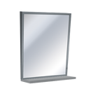ASI-0537-1830 - Mirror w/ Shelf - Fixed Tilt, Stainless Steel Frame 18"W X 30"H