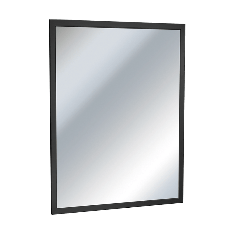ASI 0600-1836-41 - Matte Black Stainless Steel Inter-Lok Angle Frame Mirror