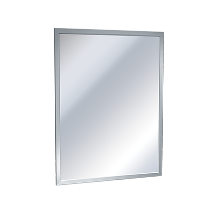 ASI 0600-2430 - Mirror - Stainless Steel, Inter-Lok Angle Frame - Plate Glass - 24"W X 30"H