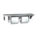 ASI 0697-GAL - Shelf w/ Double Toilet Tissue Holder Stainless Steel - Surface Mounted