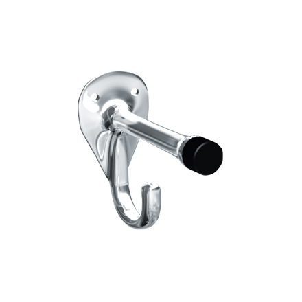 ASI 0714 - Coat Hook & Bumper - Chrome Plated Brass - Surface Mounted