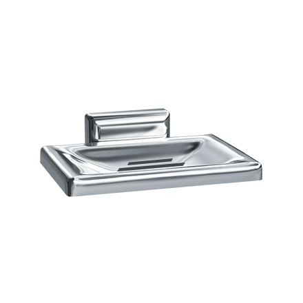 ASI-0720-Z - Soap Dish w/ Drain Holes - Chrome Plated Zamak - Surface Mounted