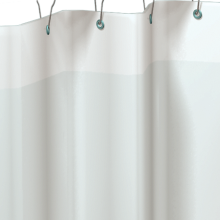 ASI-1200-V84 - Shower Curtain - 8 Ga. White Vinyl, Order 14 Hooks Separately - 84”W X 72”H