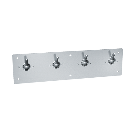ASI-129 - Security Clothes Hook & Strip - Front Mount - Surface Mounted