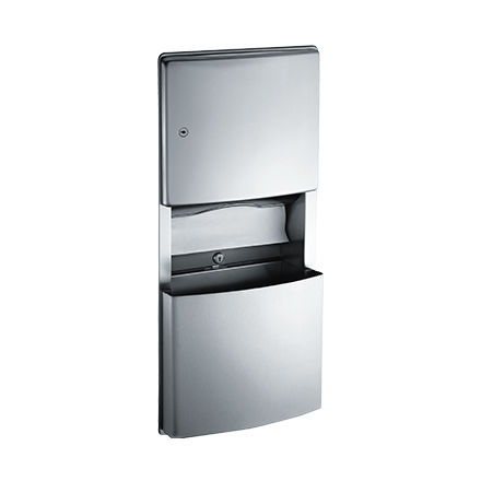 ASI 204623 - Roval™ - Paper Towel Dispenser & Removable Waste Receptacle - Multi, C-fold - 3 gal. - Recessed