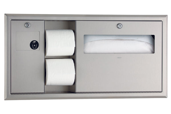 Bobrick Matrix Series Two-Roll Tissue Dispenser, Gray