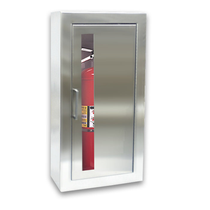 JL Industries - 1033V10 - Cosmopolitan Series Stainless Steel Cabinet with Vertical Acrylic Window, Surface Mount. All Stainless Construction. 6.5" Depth