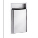 Bradley 346-106500 - Waste Receptacle 12 gallon w/ Hinge Cover and Push Flap - Semi-Recessed