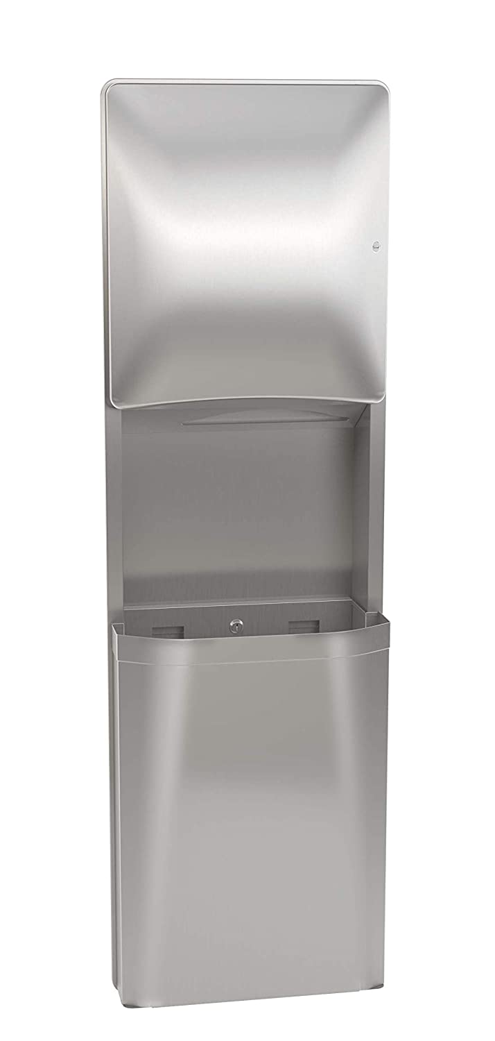 Bradley 2A25-103600 - Diplomat Semi Recessed Paper Towel Dispenser and Waste Receptacle, 21 Gal