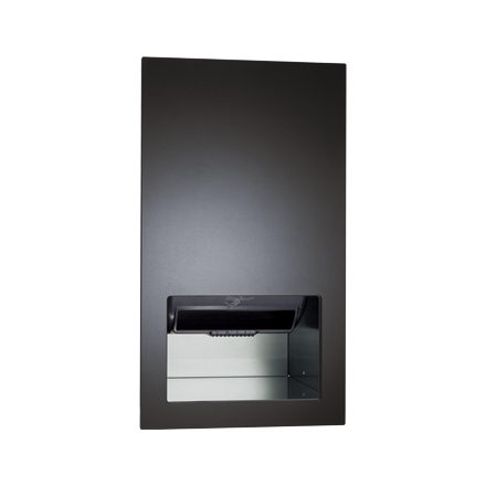 ASI-645210A-41 - Piatto™ Completely Recessed Automatic Roll Paper Towel Dispenser - Battery Operated - Matte Black Phenolic Door