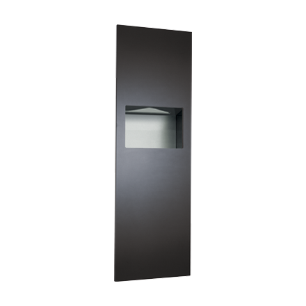 ASI 6462-41 - Piatto™ Completely Recessed Paper Towel Dispenser and Waste Receptacle - Matte Black Phenolic Door