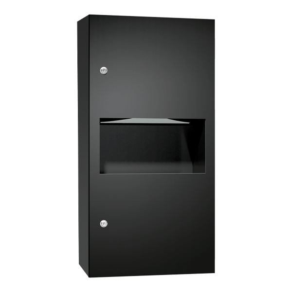 ASI 64623-9-41 - Simplicity™ in Matte Black Paper Towel Dispenser & Waste Receptacle – Surface Mounted