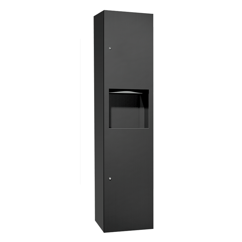 ASI 6467-9-41PC - Simplicity™ in Matte Black Paper Towel Dispenser & Waste Receptacle – Surface Mounted
