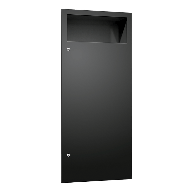 ASI 6474-41PC  - Simplicity™ in Matte Black Waste Receptacle – Recessed