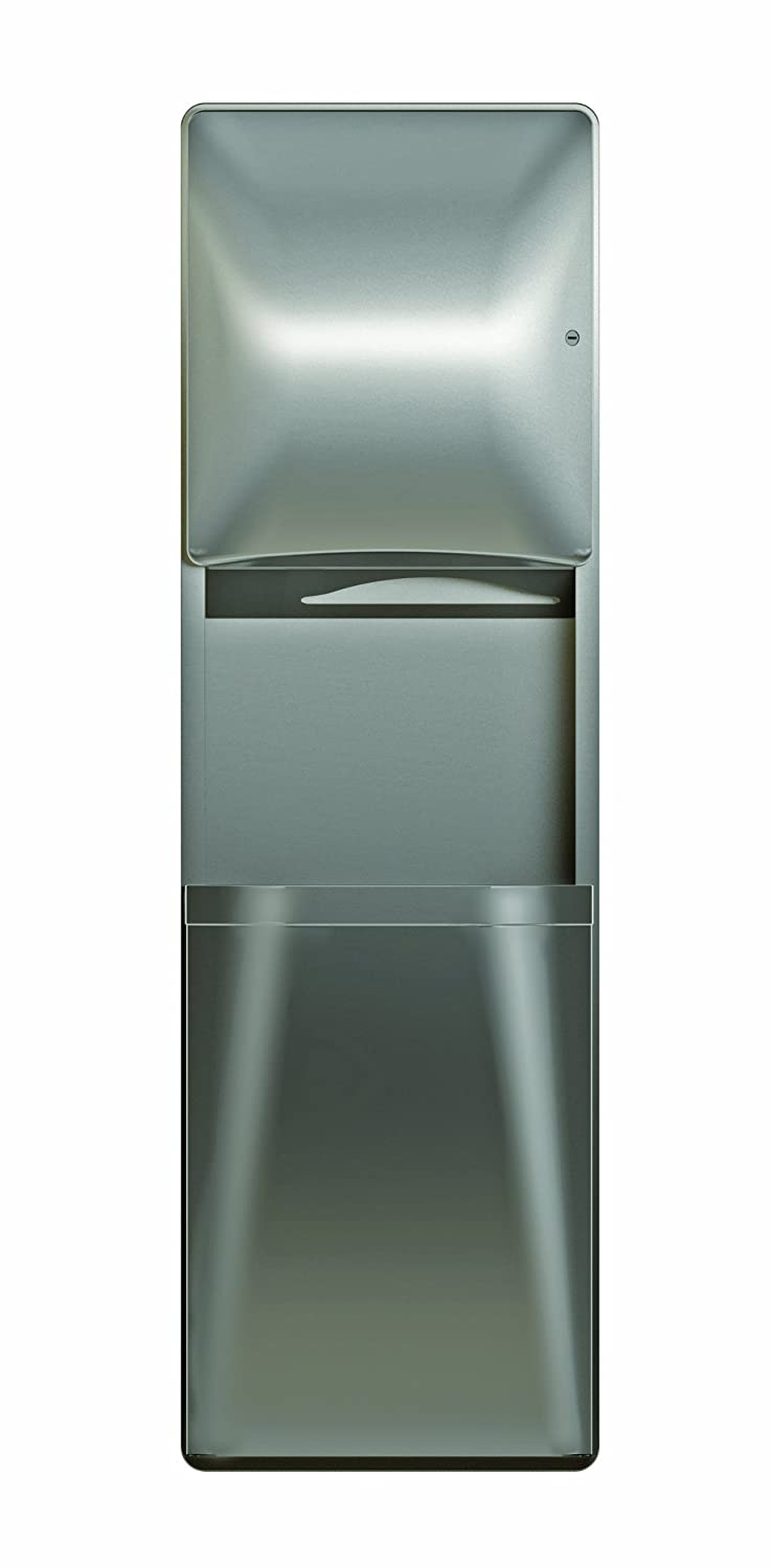 Bradley 2A05-100000 - Diplomat Series Semi Recessed Paper Towel Dispenser/Waste Receptacle, 12 Gal
