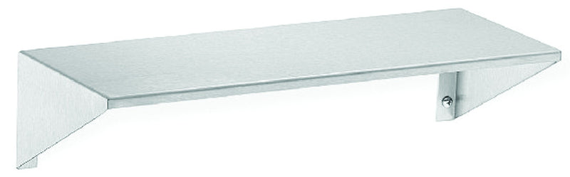 Bradley 758-016000 - Stainless Steel Shelf With Integral End Brackets - 16"W x 5"D