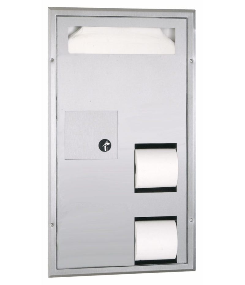 Bobrick B-35715 - ClassicSeries® Seat-Cover Dispenser, Sanitary Napkin Disposal and Toilet Tissue Dispenser