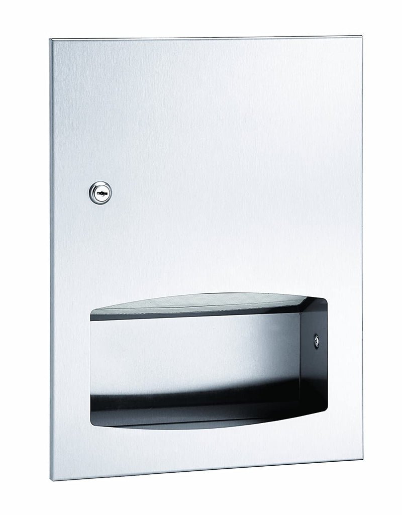Bradley 2442-100000 - Contemporary Series Semi Recessed Paper Towel Dispenser - Satin Finish