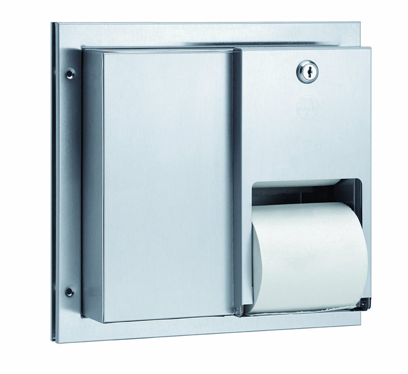 Bradley 5422-000000 - Partition Mounted Stainless Steel Toilet Paper Dispenser